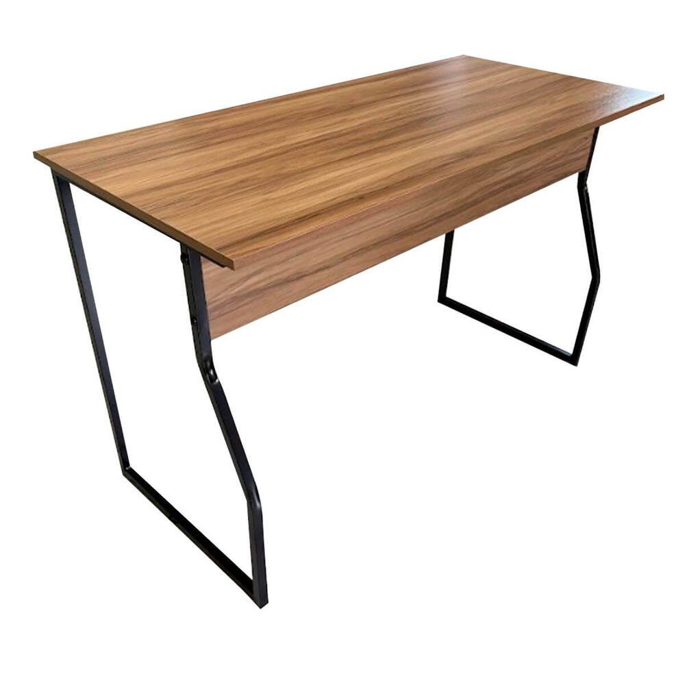 Mesa Escrivaninha Office Tampo 15mm Industrial 1,20m Nogal/Preto