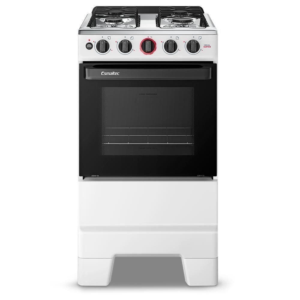 Fogão Esmaltec 4 Bocas Ideal Super Acendimento Automático Branco BivoltF4IAB4121BR