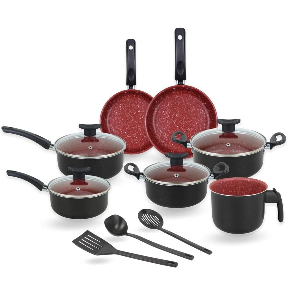 Jogo De Panelas 10 Pçs Teflon Antiaderente Tampas De Vidro