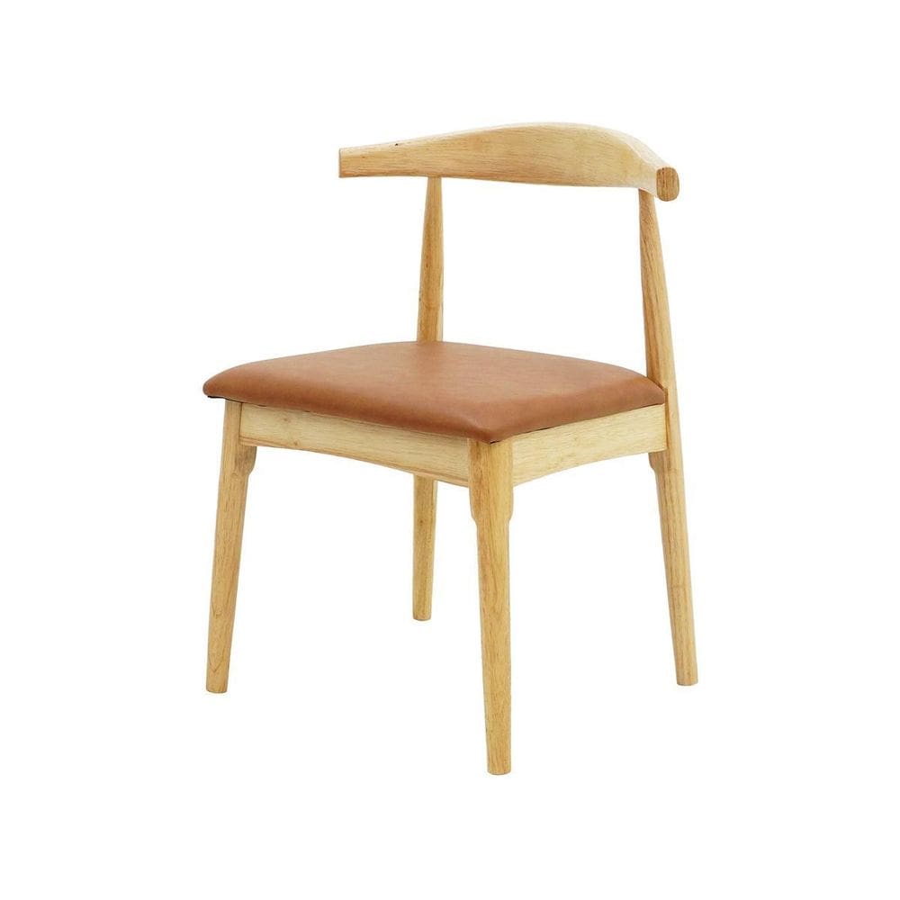 Cadeira De Jantar Estofada Carina Elbow Base Madeira