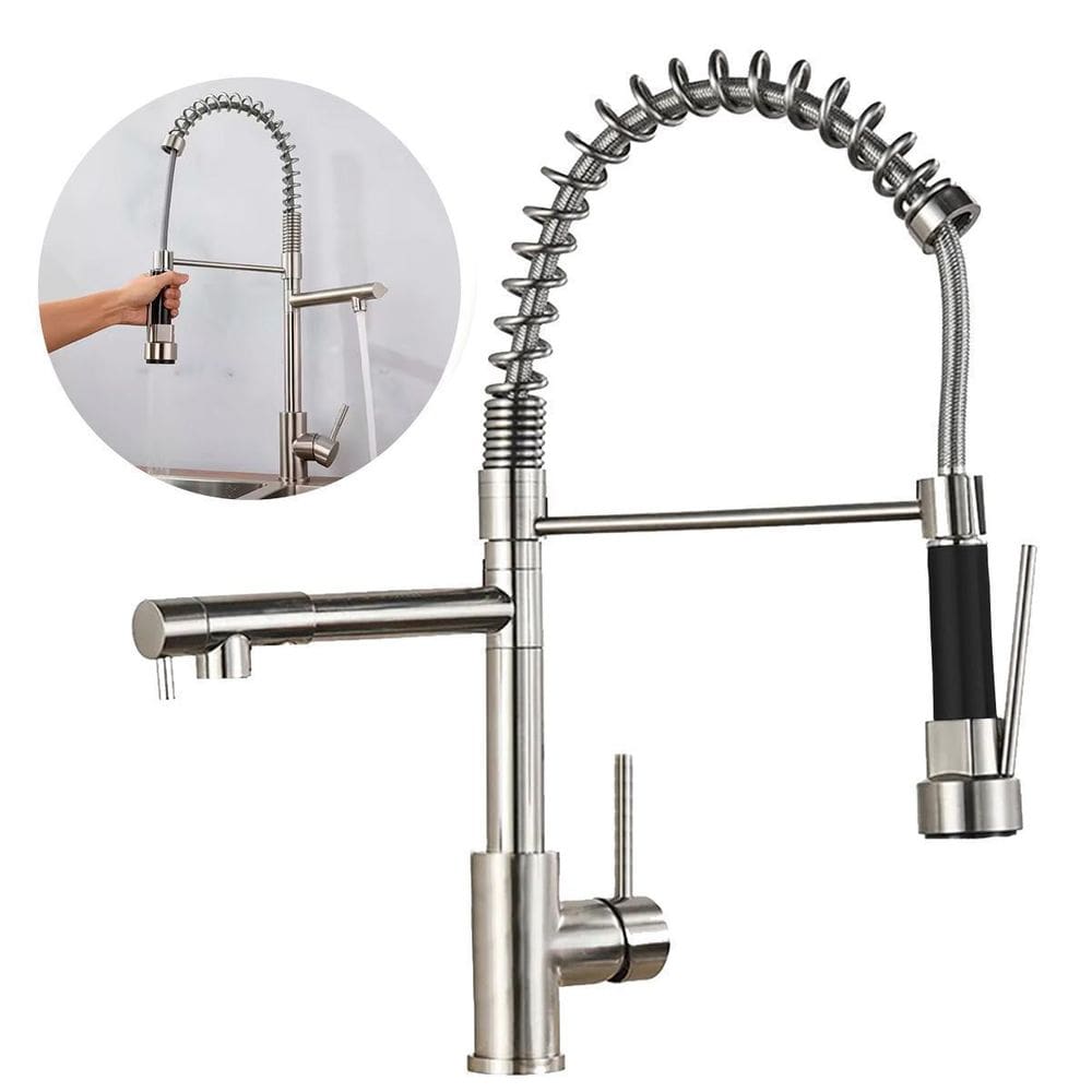 Torneira Gourmet De Cozinha Monocomando Aço Inox Flexível