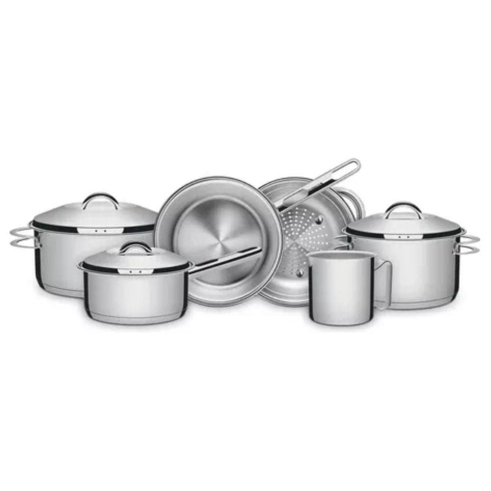 Jogo De Panelas Aço Inox 6 Pçs Solar Tramontina