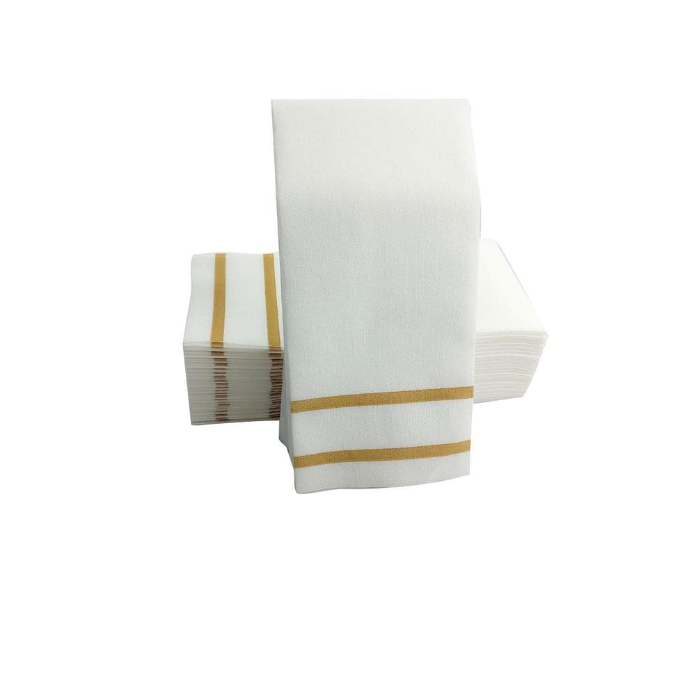 Kit 25 Guardanapo De Tecido Para Mesa Posta 43X30Cm -Dourado