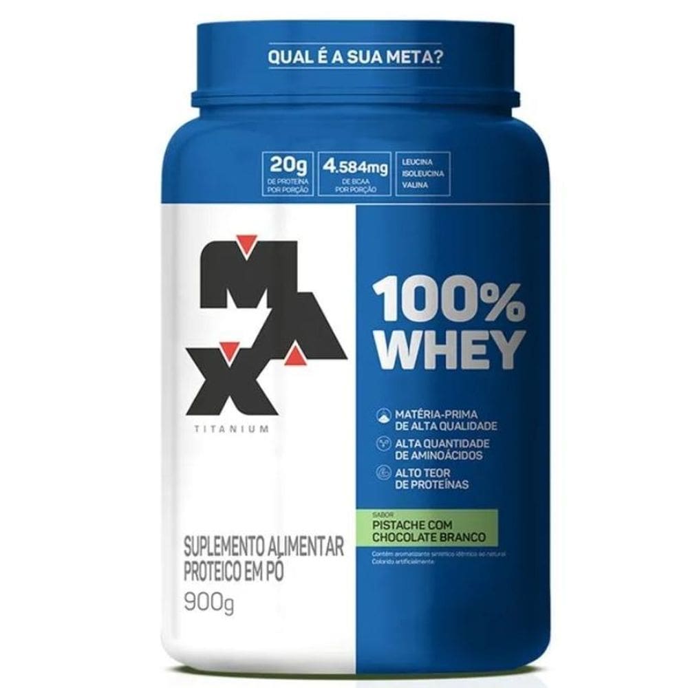 100% Whey  900G  Max Titanium - Pistache & Chocolate Branco
