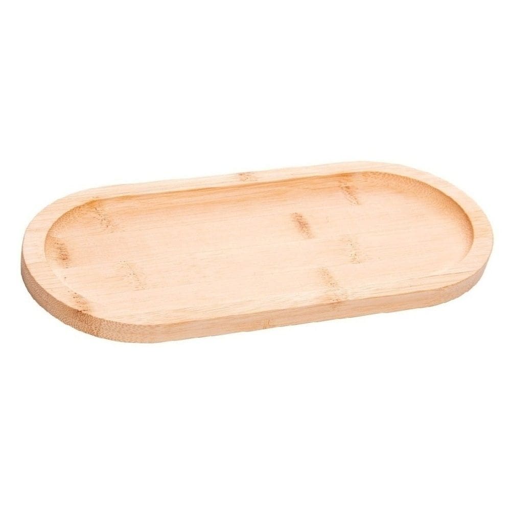 Mini Bandeja Oval em Bambu Nature 20x10x1,5cm Lyor