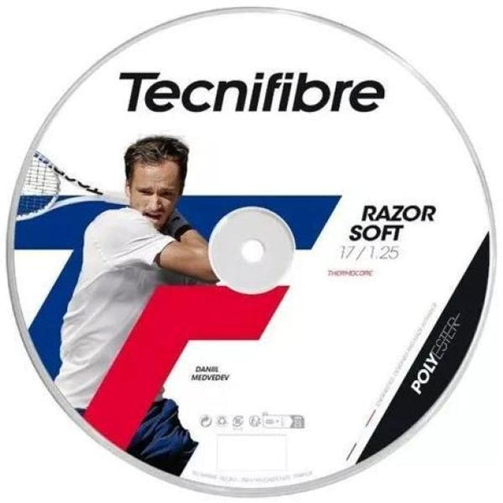 Corda Tecnifibre Razor Soft 17L 1.25Mm Preto Rolo 200 Metros