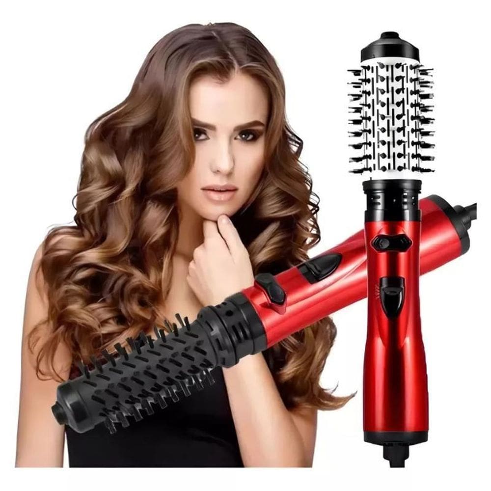 Escova Secadora Elétrica Giratoria Alisadora Modeladora 3In1