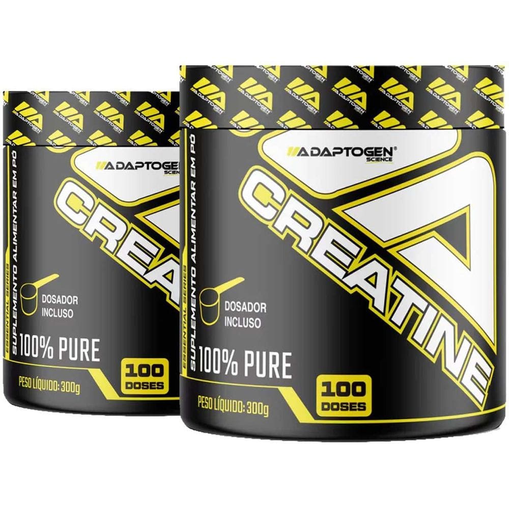 Combo 2X Creatina Monohidratada 100% Pura 300G Adaptogen