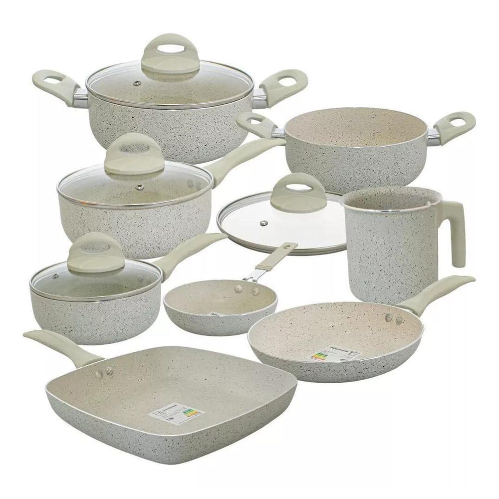 Jogo De Panelas 8 Peças Revestimento Cerâmica Ibizza