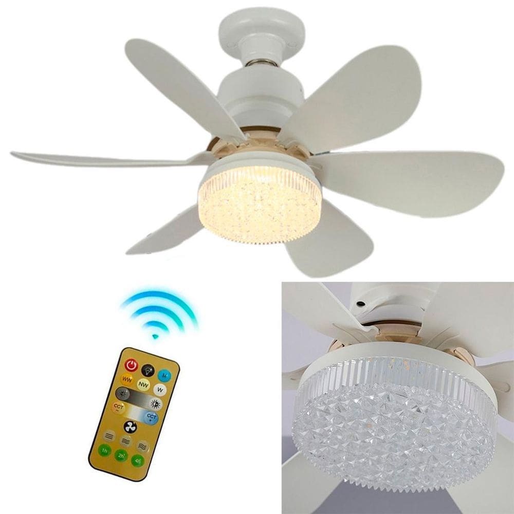 Ventilador Teto Silencioso Controle Lâmpada E 6 Pás Moderna