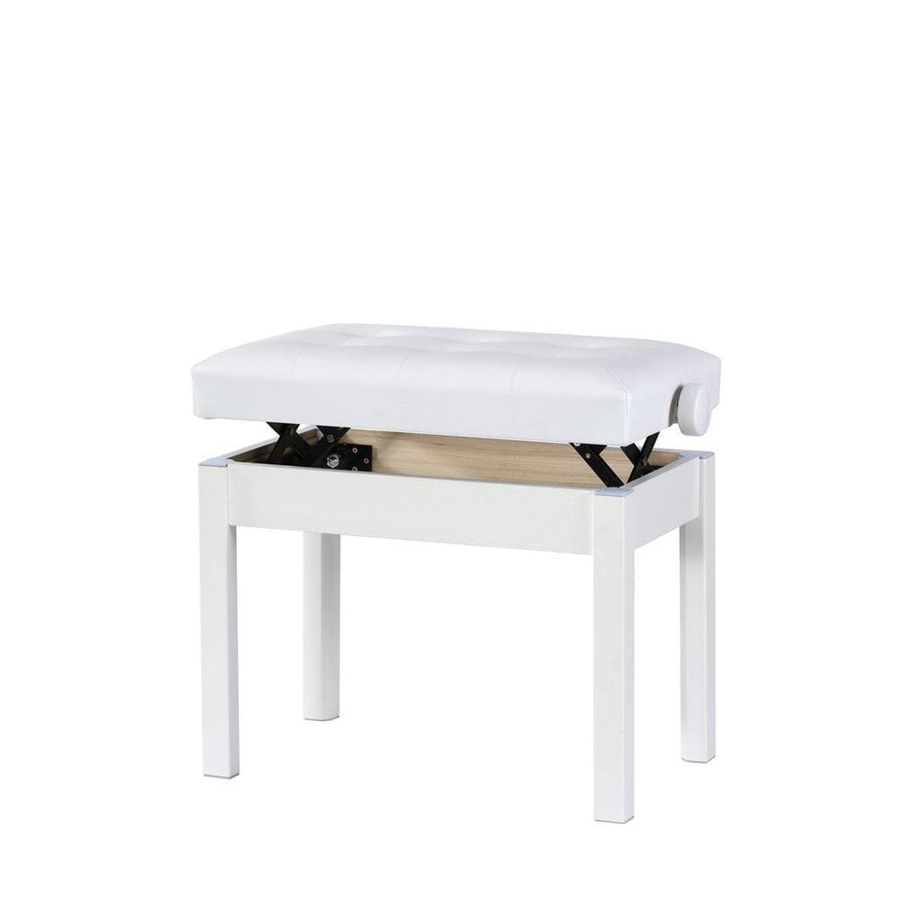 Banqueta Branca,Banco De Piano,Teclado C/Ajuste Altura,Botão