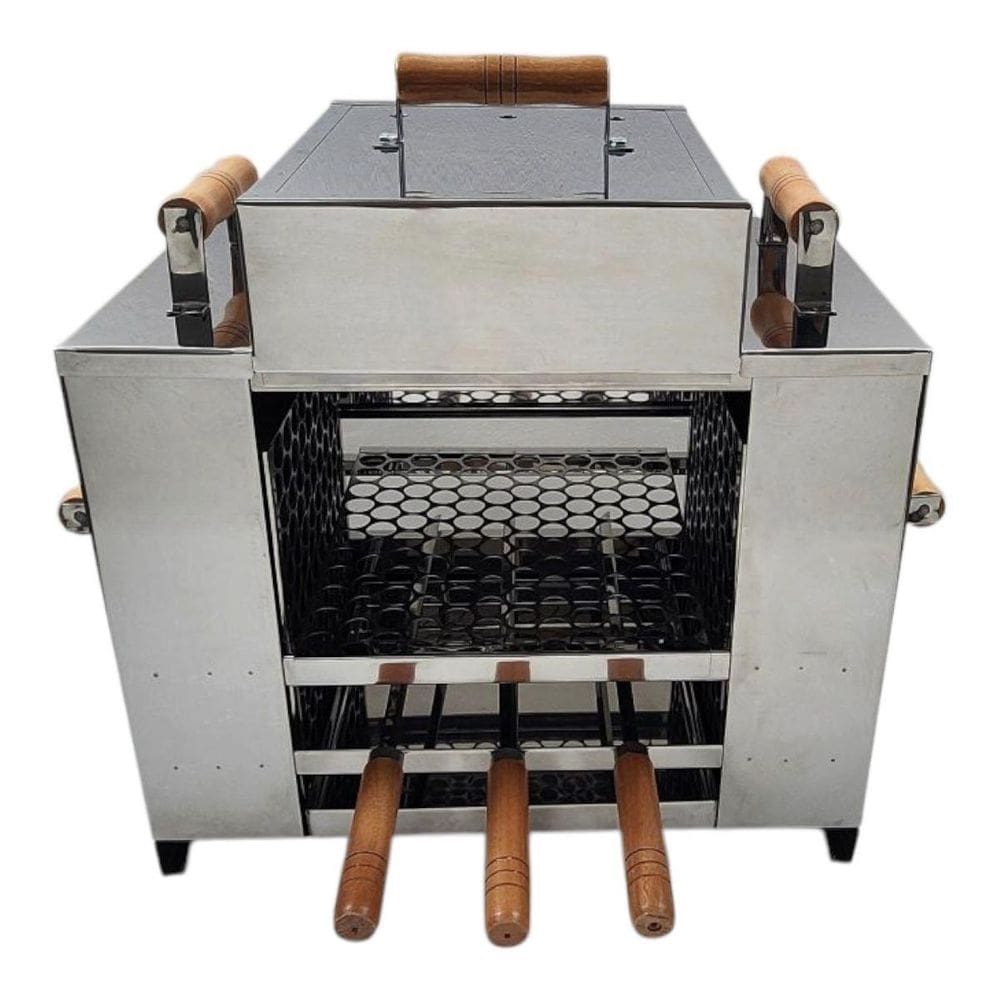 Churrasqueira Ecológica Grande 3 Andares Com Tampa Bancada