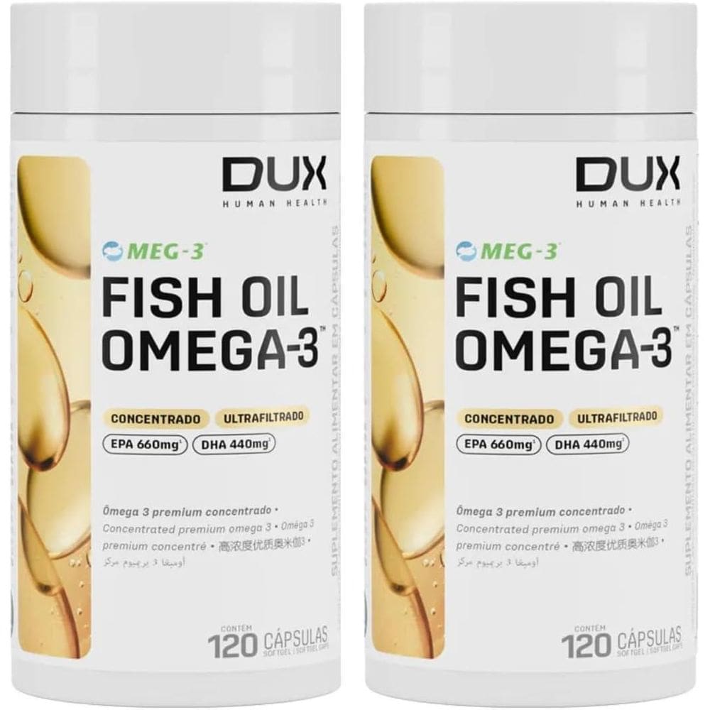 2X Fish Oil Ômega 3  120 Cápsulas  Ultra Concentrado - Dux