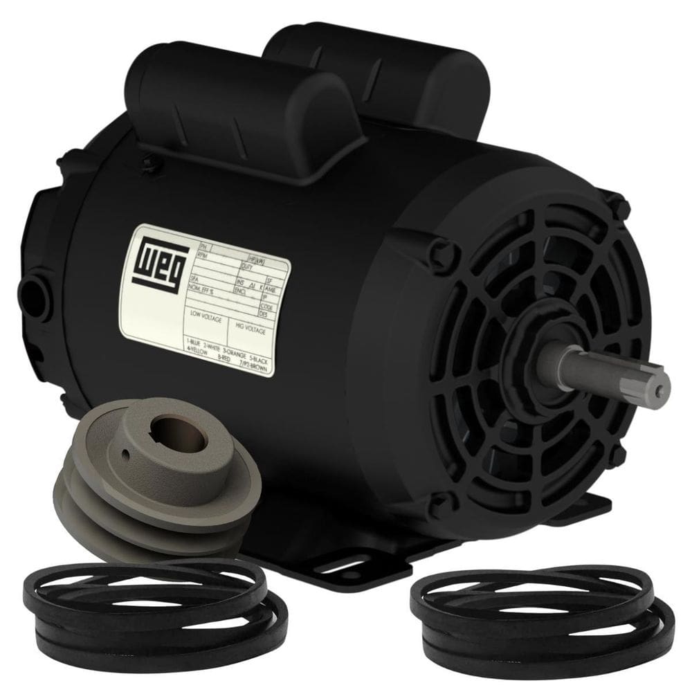 Motor Weg Betoneira 400L 2Cv Kit Polia E Correias Para Csm