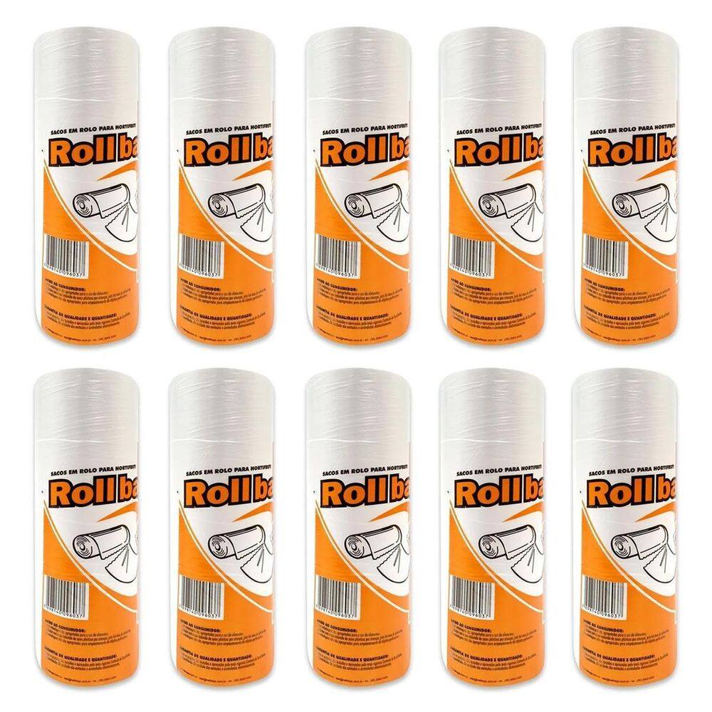 Kit 10 Bobinas Saco Transparente Picotado 25X35 C/500 Sacos