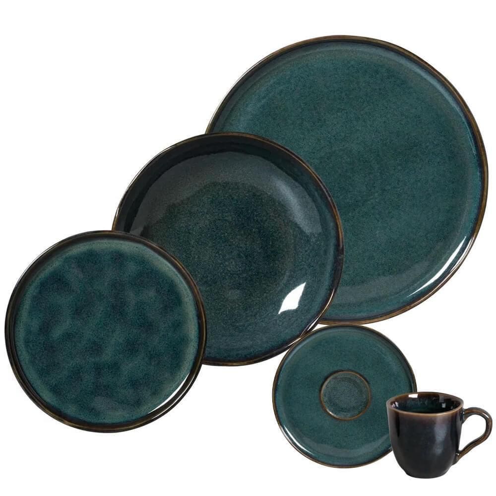 Aparelho Jantar 30 Peças Cerâmica Stoneware Bio Oceano Porto