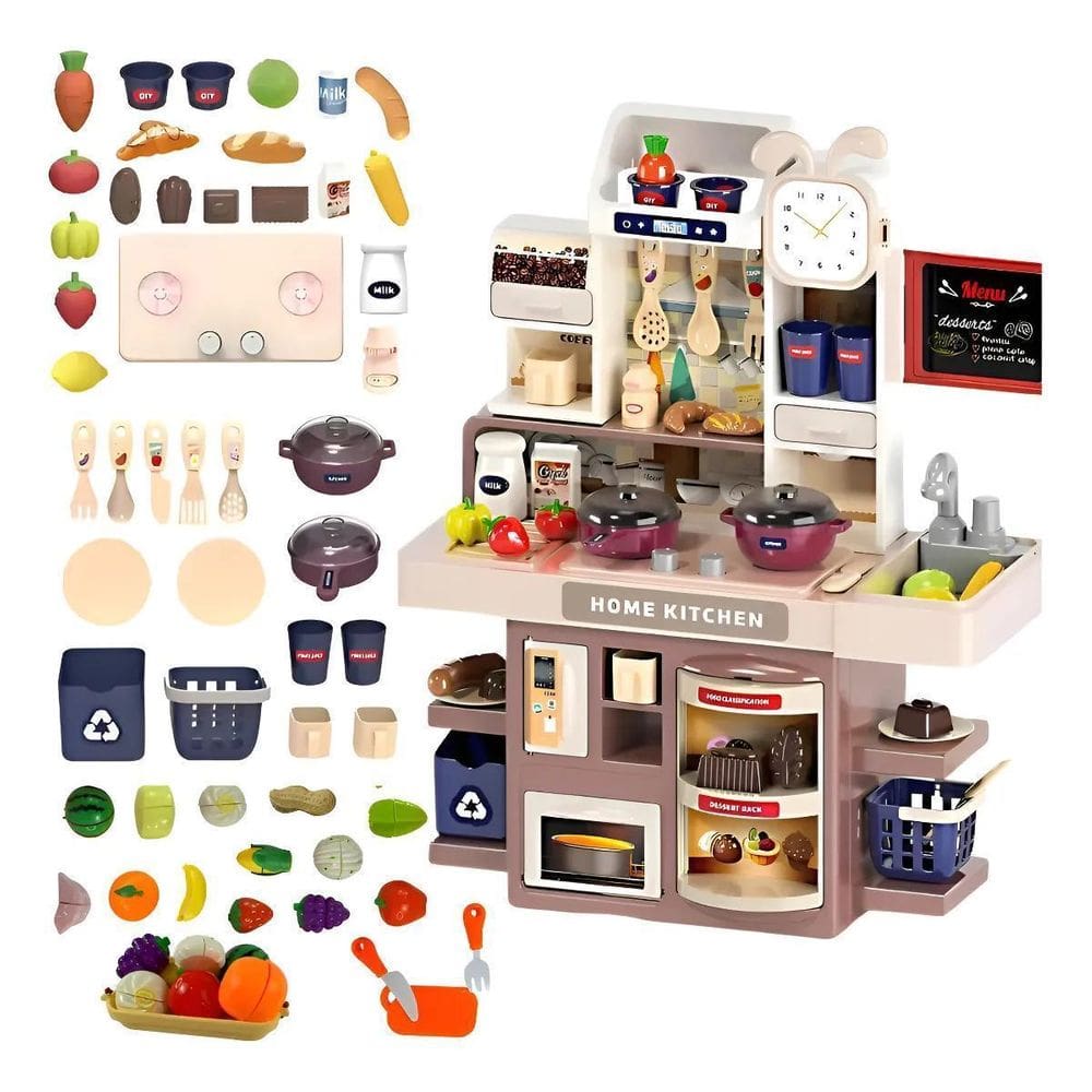 Kit Cozinha Infantil Com Luz Solta Fumaça Sai Água J24377