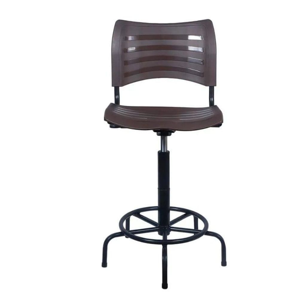 Cadeira Iso Caixas Alta Base Ferro Fixa Balcao Recepçao