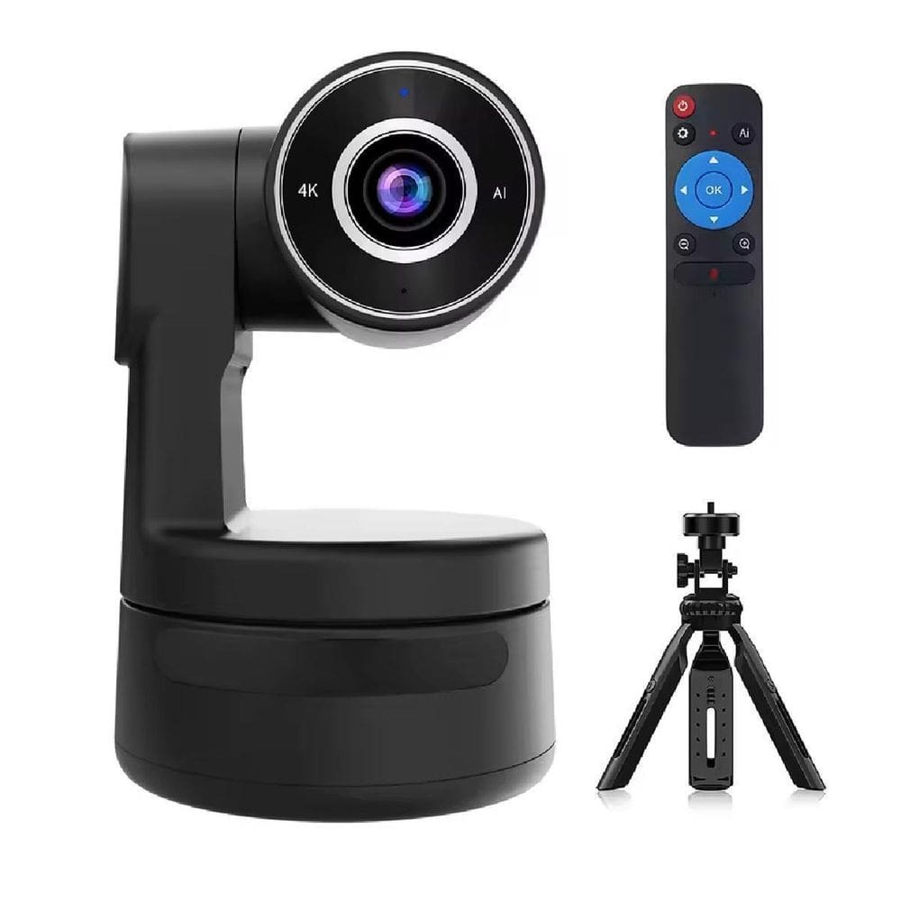 Câmera Web Cam Ptz 4K Conferência Zoom Digital 4X Cor Preto