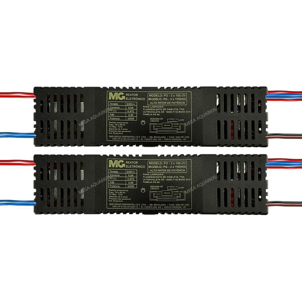 Kit 2 Reatores Para 2 Lâmpadas Uv-A H.O 2X 100W Bronzeamento