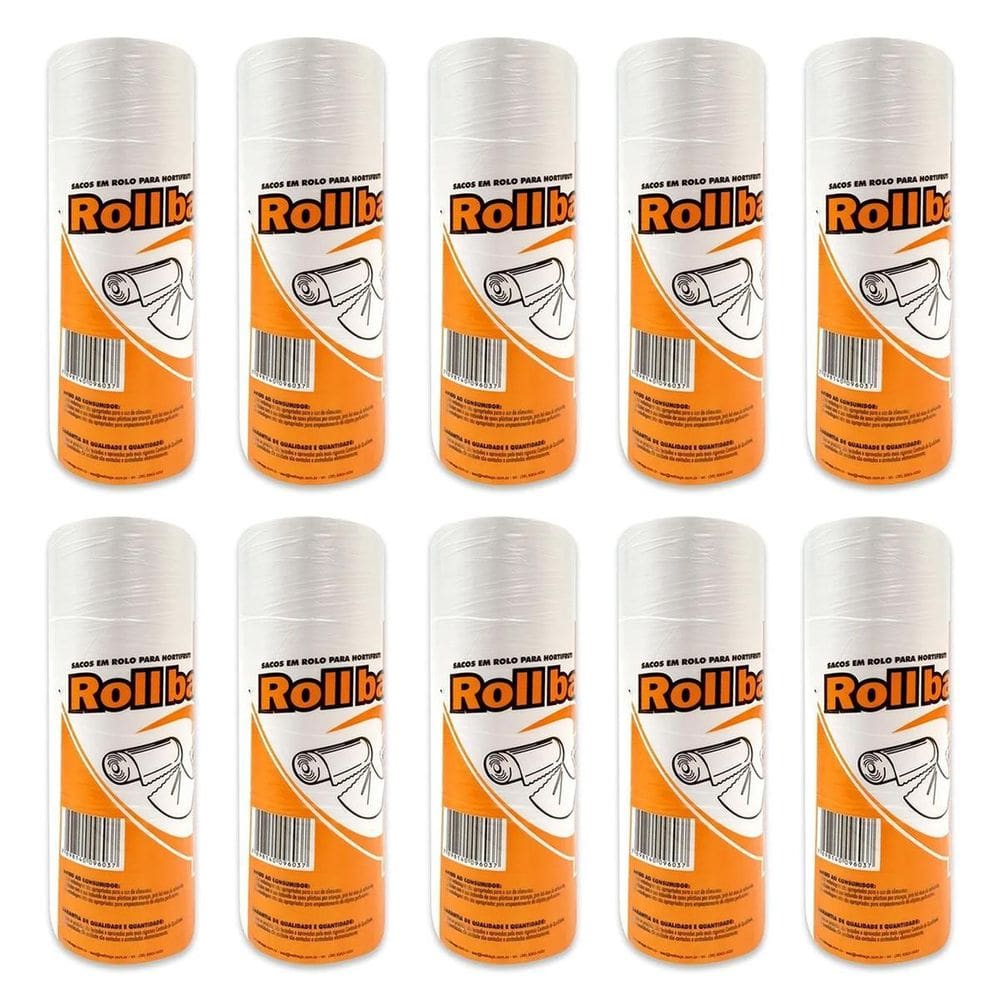 Kit 10 Bobinas Saco Transparente Picotado 25X35 C/500 Sacos