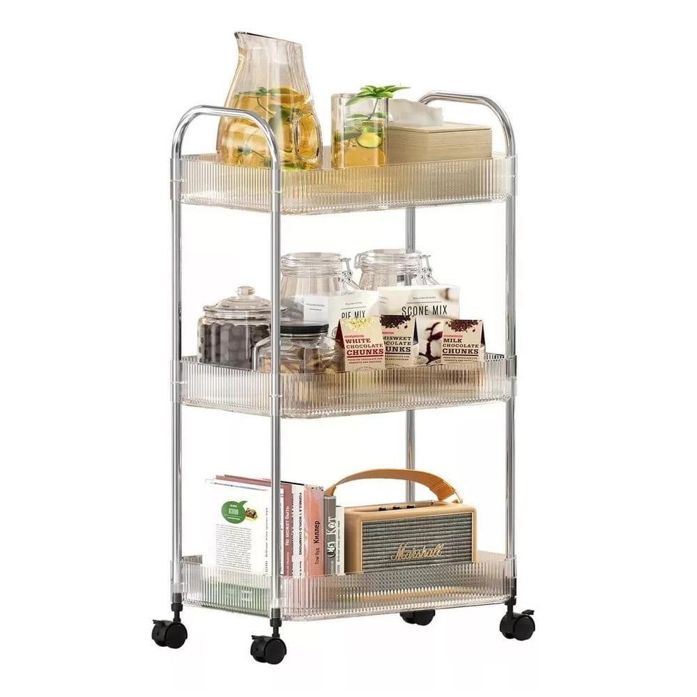 Carrinho Organizador 3 Andares Prateleira Multiuso Acrílico