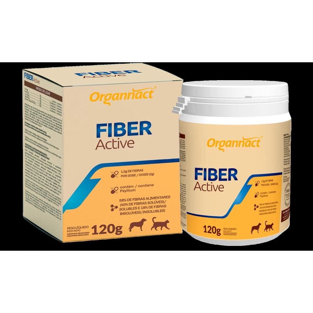 Suplemento Fiber Active Para Cães E Gatos 120G - Organnact
