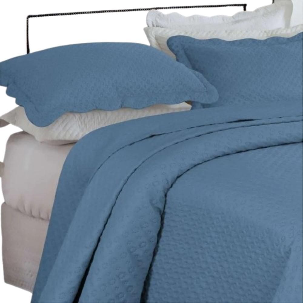 Colcha Queen Bouti Dupla Face 03 Peças - Azul Cobalto