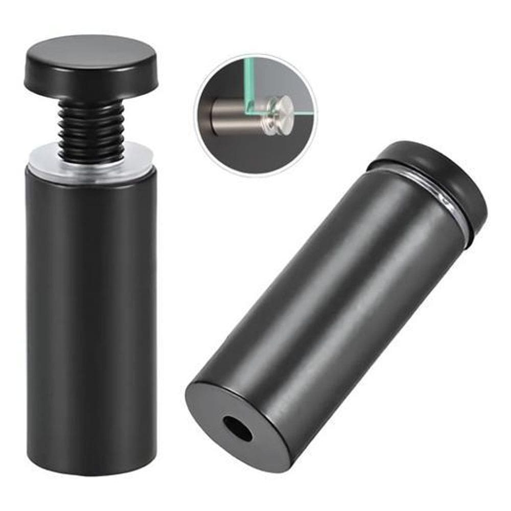 4 Prolongadores Extensor Suporte Vidro Preto 25X100Mm Painel