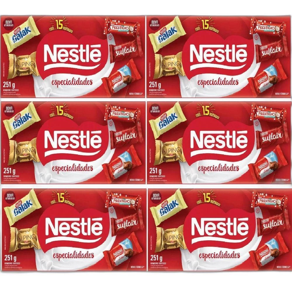 Kit 6 Nestle Bombons 251Gr Espec. Cx