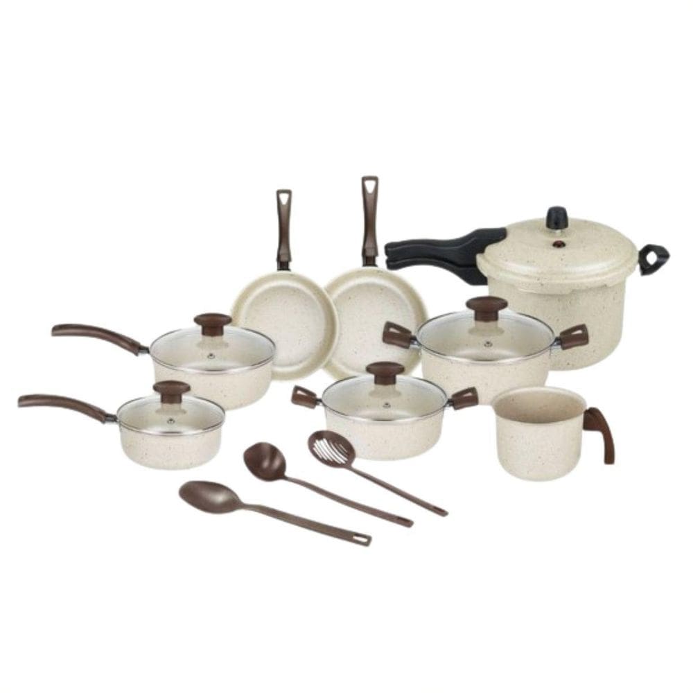 Kit Panelas 11Peças Bianco Bege D`Italia Baunilha Dona Chefa