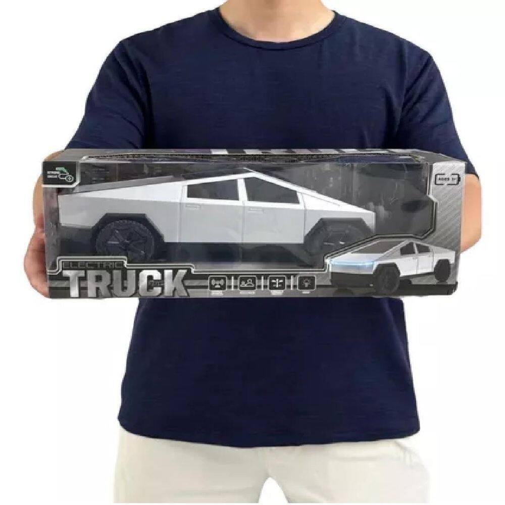 Carrinho Controle Remoto Escala 1:12 Tesla Cybertruck 24Cm