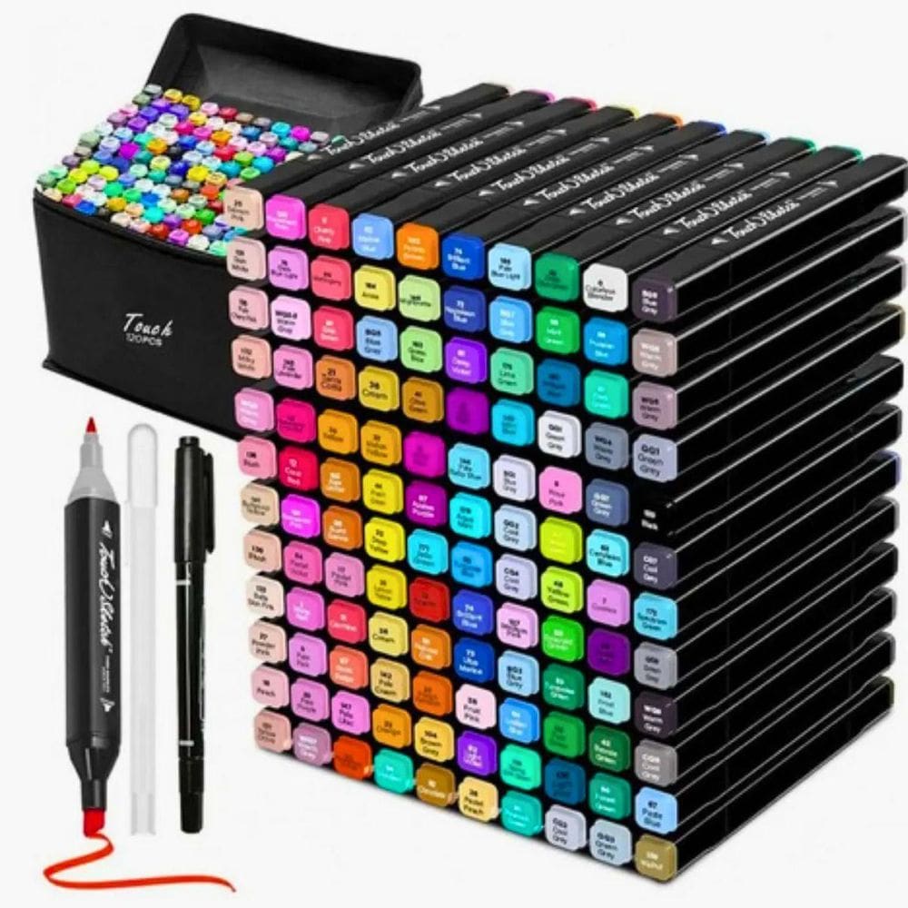 Marcadores Canetinhas Coloridas Ponta Dupla Estojo 24 Cores