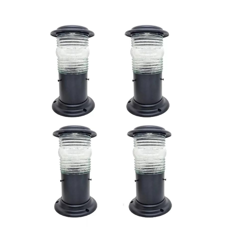 Kit 4 Unidades Poste Balizador Casa Jardim Sitio Preto 25Cm