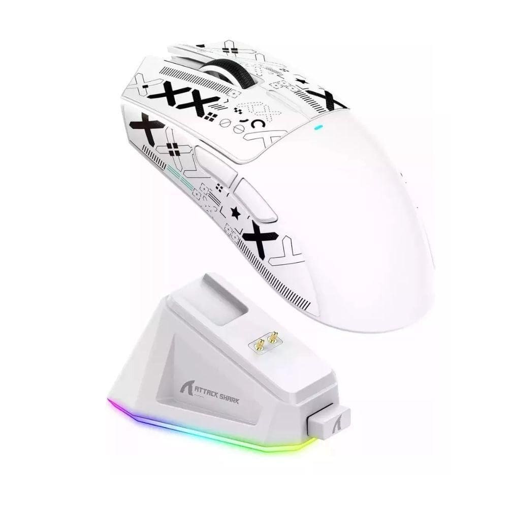 Mouse Gamer Attack Shark X11, Branco, 22000Dpi, Rgb,