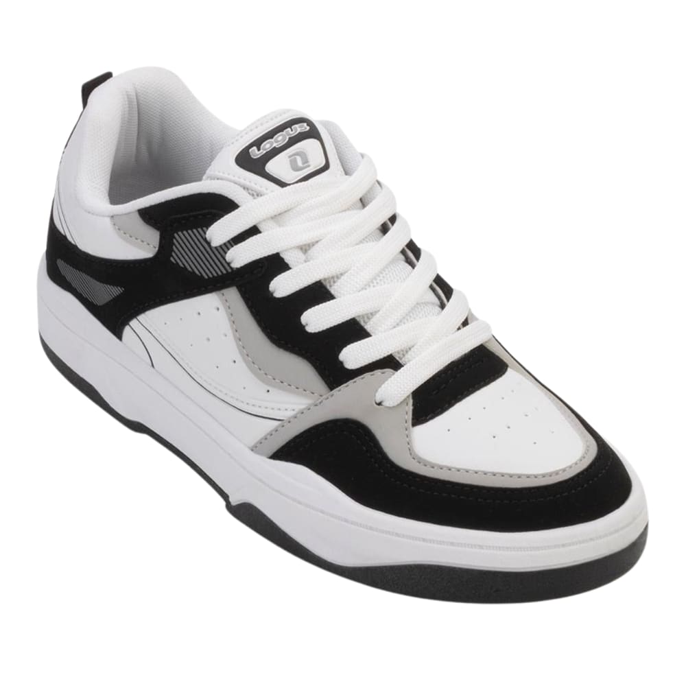 Tênis Logus Masculino Casual Branco e Preto Ideal Dia a Dia