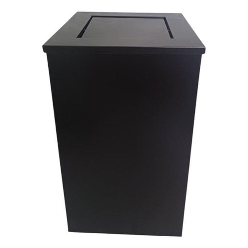 Lixeira Quadrada Inox Preto Fosco 50 Litros Basculante.