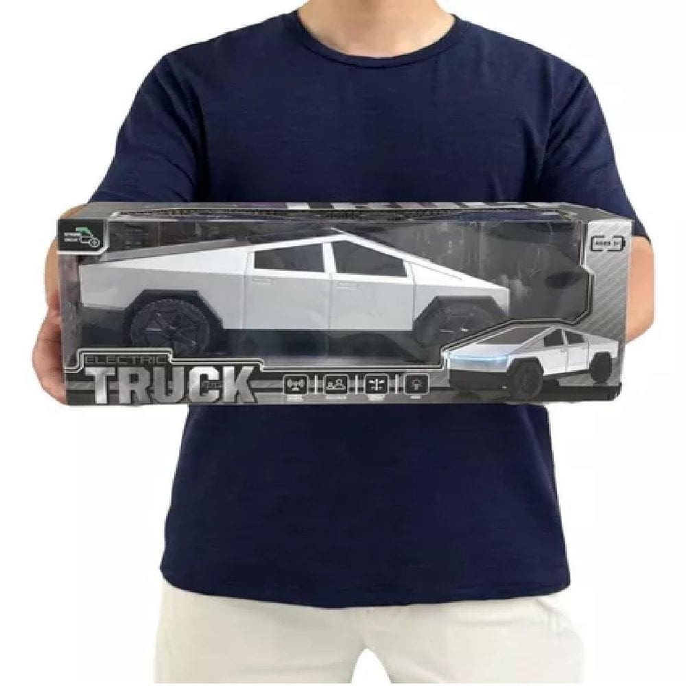 Carrinho Controle Remoto Escala 1:12 Tesla Cybertruck 24Cm