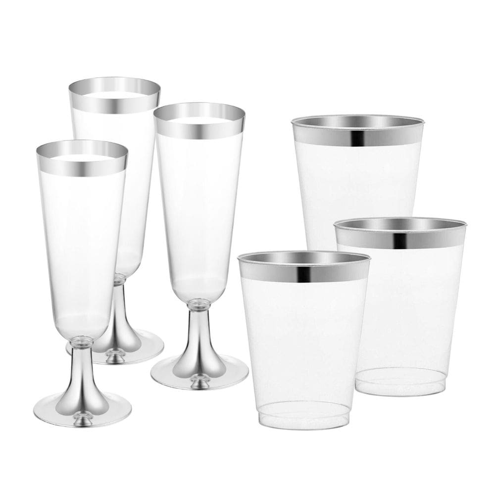 Kit Copo Taça Prato Talher Descartável Luxo 20 Convidados