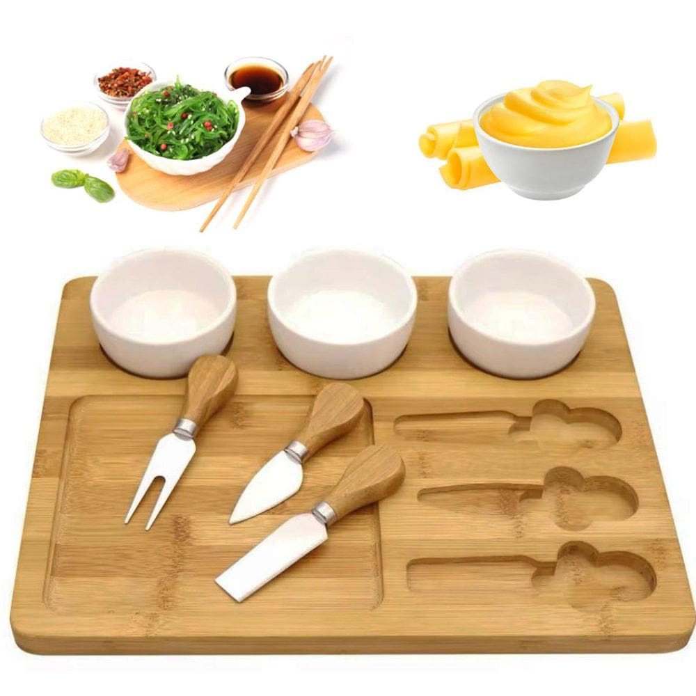 Tábua Petisqueira De Bambu 100% Natural Ramekin Molheira