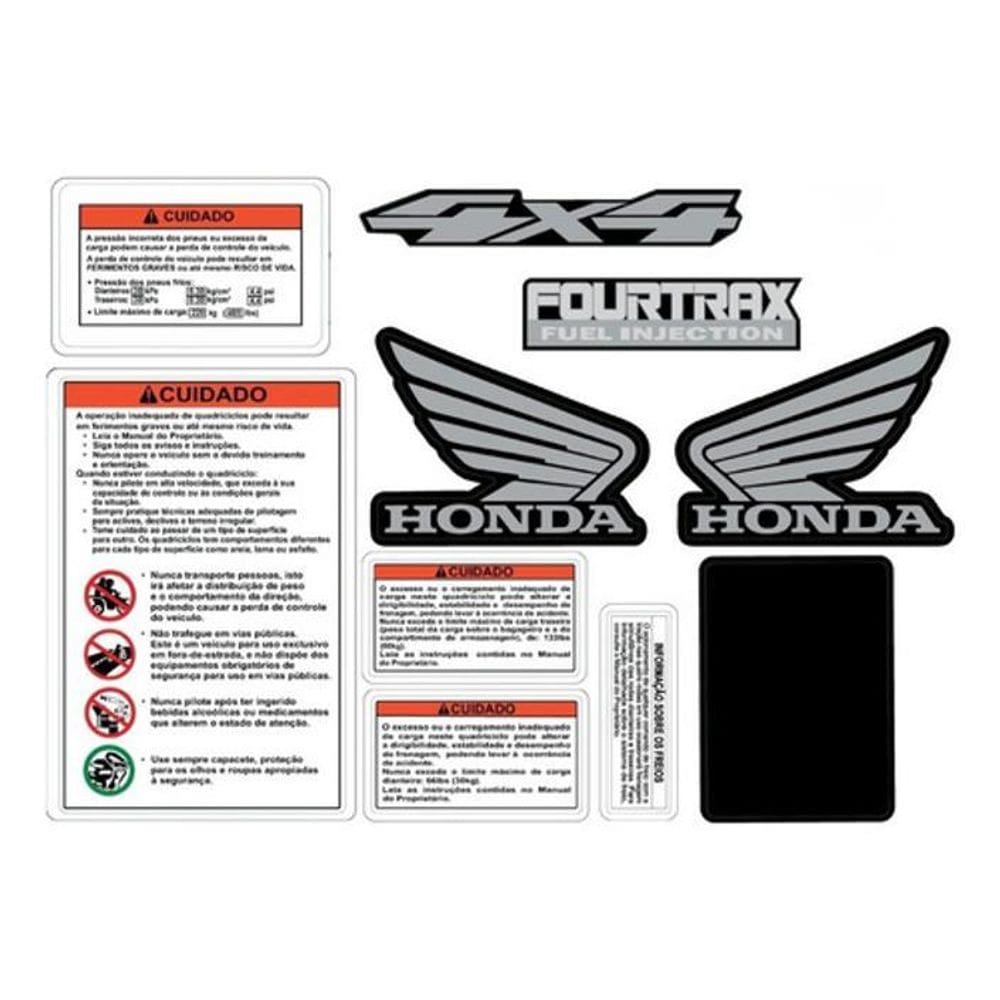 Kit Adesivos Completo Honda Fourtrax 420 2008 Até 2013