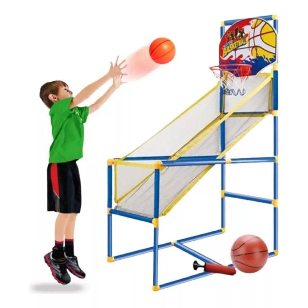 Brinquedo Kit Completo Cesta De Basquete Infantil Aro Bola
