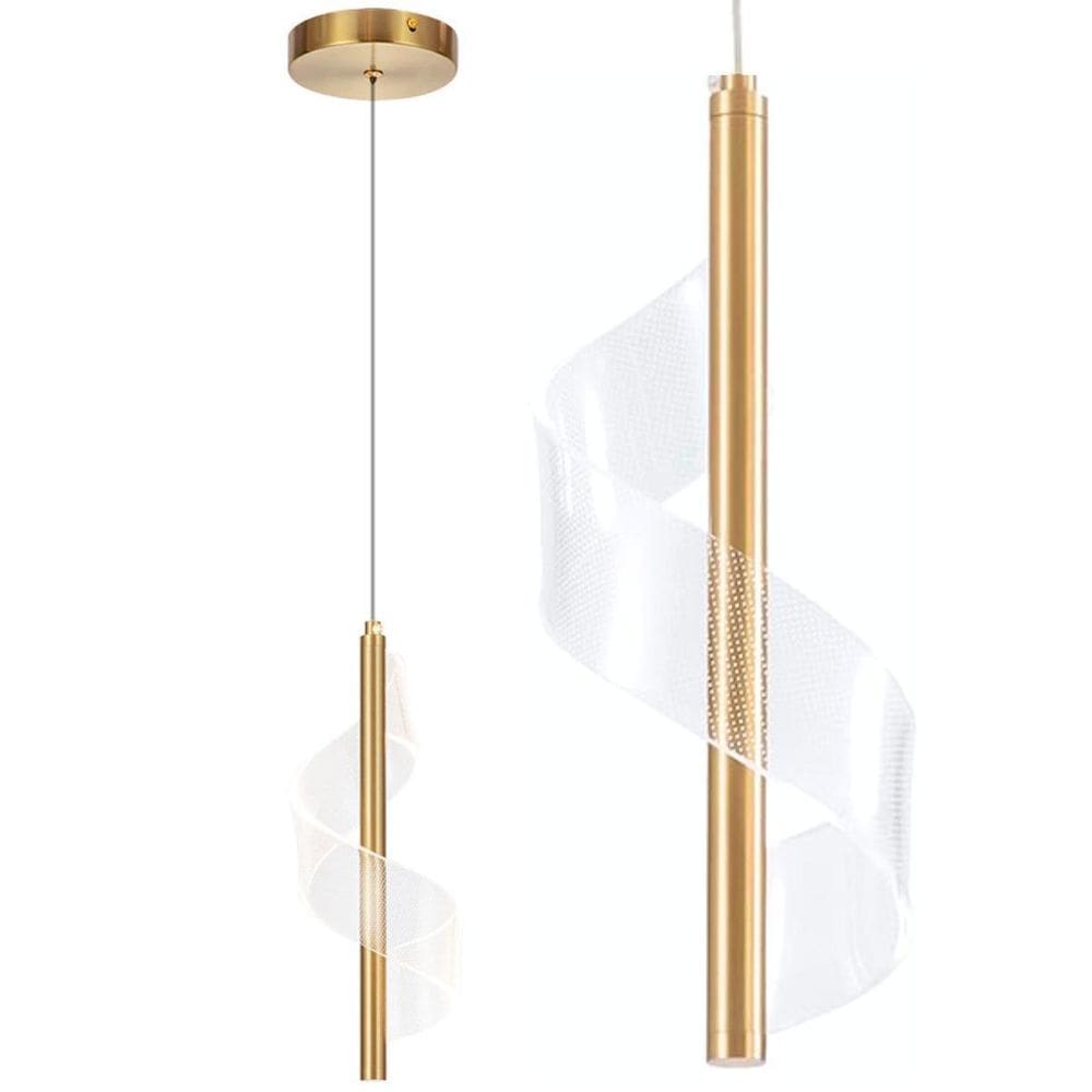 Luminária Pendente 7 Watts Led 3 Cores Acrílico Metal Lustre