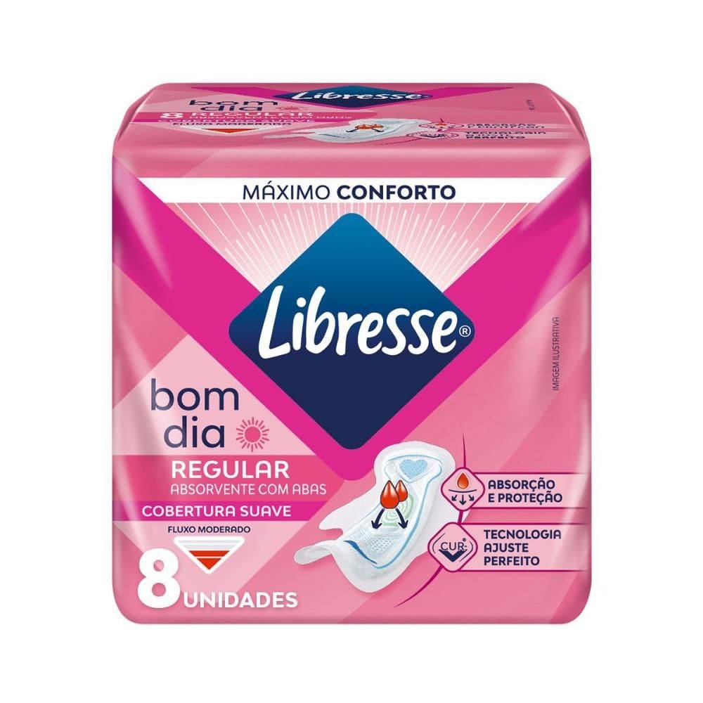 Absorvente com Abas Ultrafino Bom Dia Libresse 8 unidades
