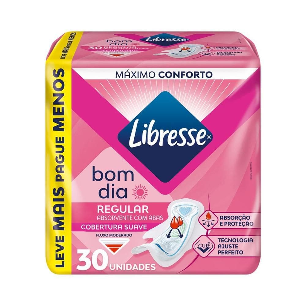 Absorvente com Abas Ultrafino Bom Dia Libresse 30 unidades