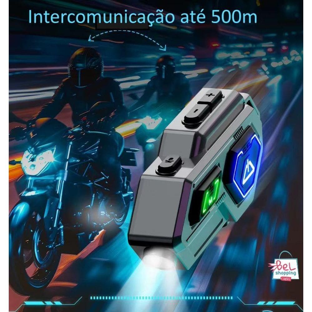 Fone De Ouvido Bluetooth P/Capacete Intercomunicador Mt-C001