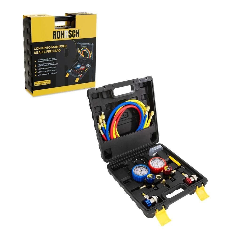 Maleta Manifold Completa De Ac Com Mangueira 1,50M Rohrsch