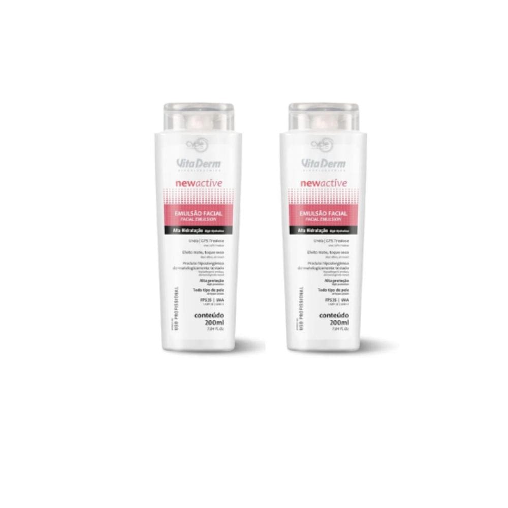 2 Itens Emulsão Facial Vita Derm New Active 200Ml Fps 35