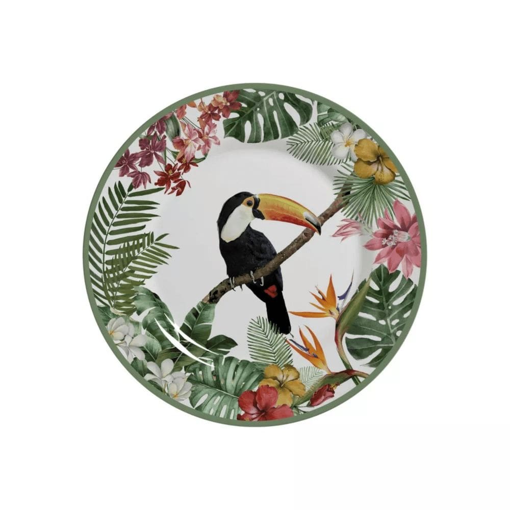 Prato De Sobremesa Cerâmica 21Cm Paradiso Alleanza Tropical