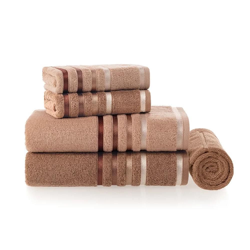 Jogo Toalhas / Banho Em Algodão 5 Peças Lumina Karsten